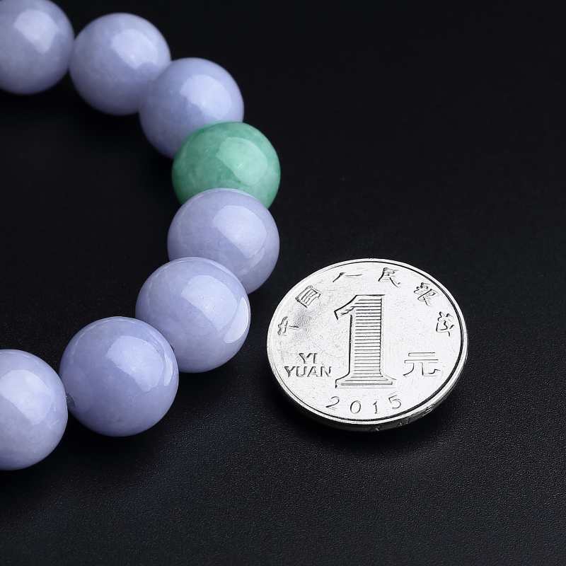 糯种春带彩翡翠手串-红掌柜