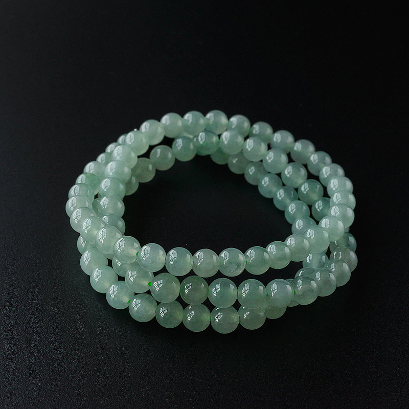 缅甸天然A货翡翠圆珠项链 - 红掌柜