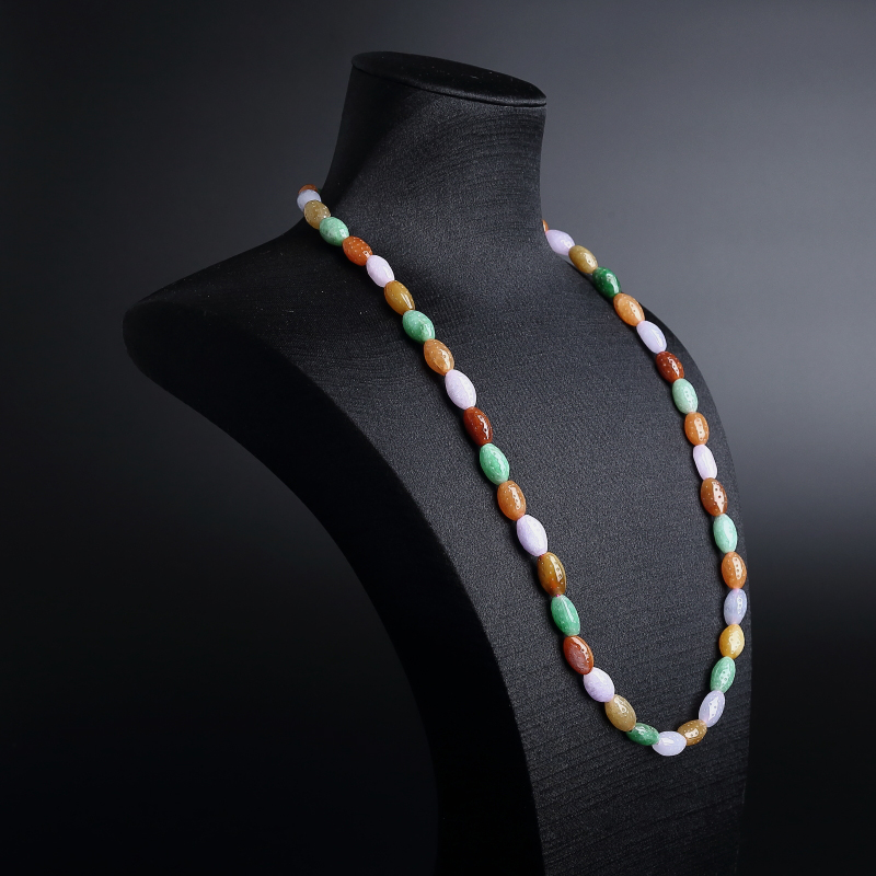 天然糯种福禄寿翡翠项链 - 红掌柜