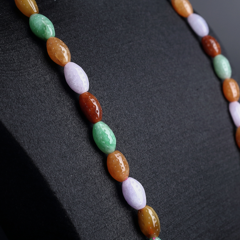 糯种福禄寿翡翠项链 - 红掌柜