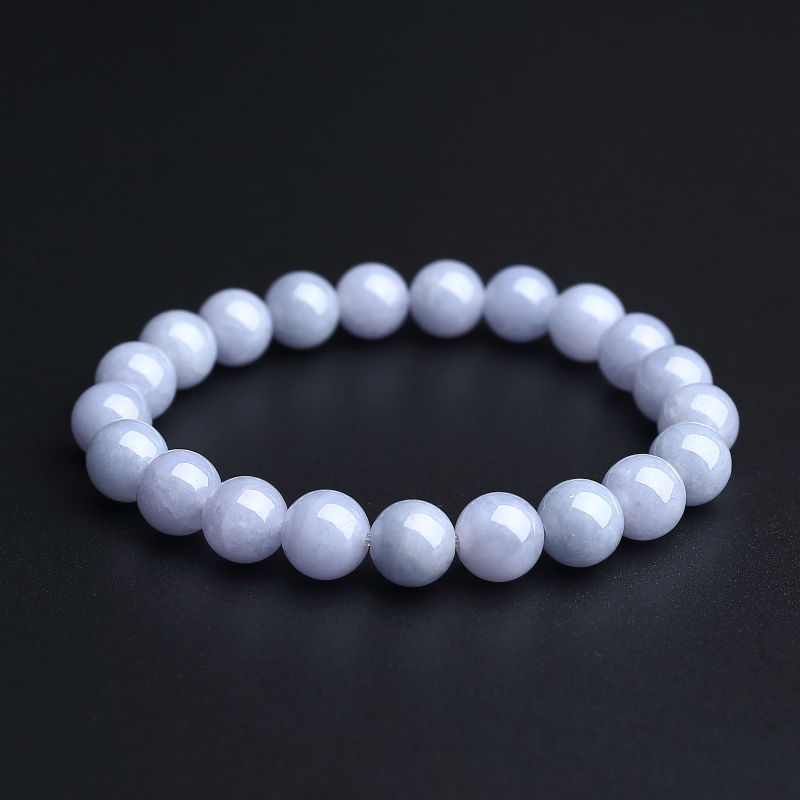 A货天然糯种茄紫翡翠圆珠手串 - 红掌柜