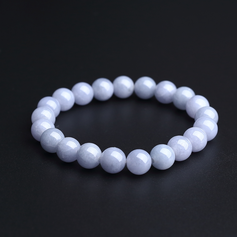 天然糯种茄紫翡翠圆珠手串 - 红掌柜