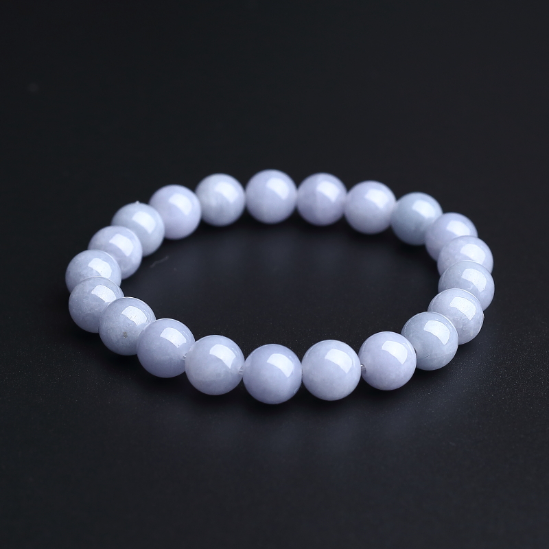 糯种茄紫翡翠圆珠手串 - 红掌柜