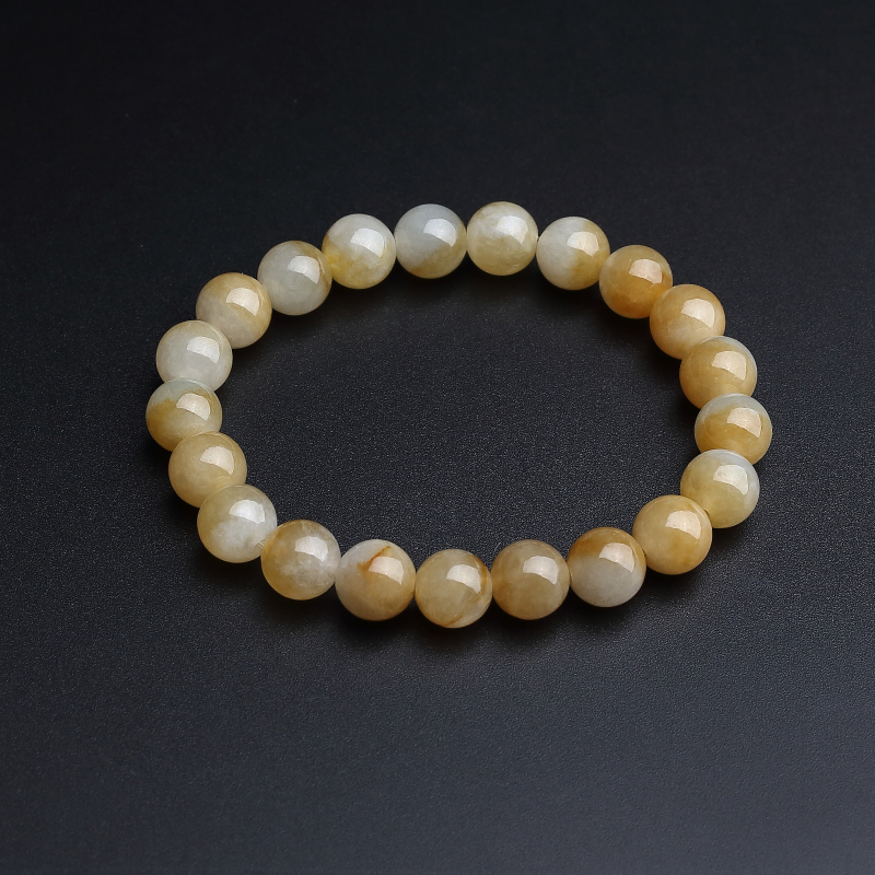 糯种黄翡手串-红掌柜