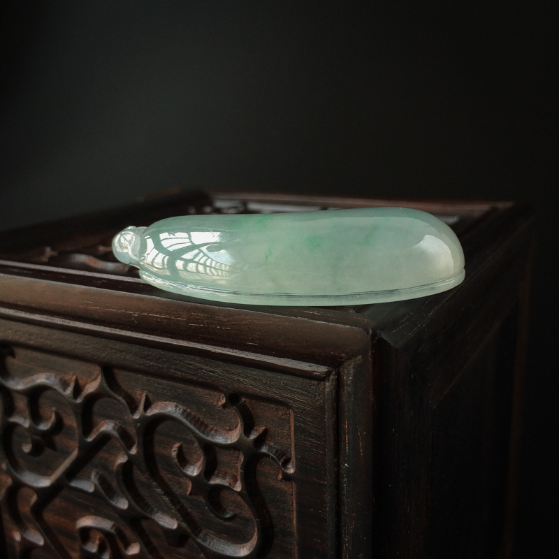 冰糯种翡翠吊坠-红掌柜