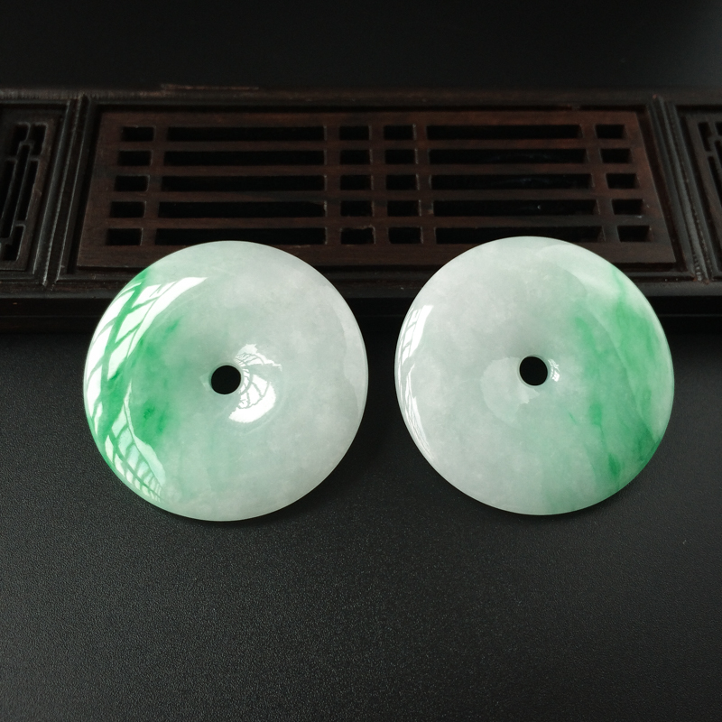 糯种飘翠翡翠平安扣-红掌柜