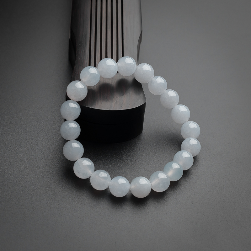 A货天然糯种淡紫翡翠手串 - 红掌柜