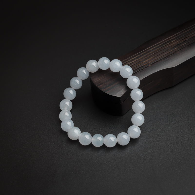 天然糯种淡紫翡翠手串 - 红掌柜