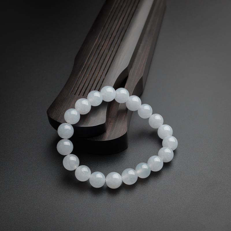 糯种淡紫翡翠手串 - 红掌柜