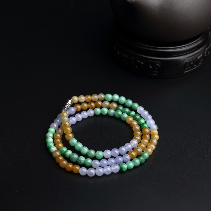 福禄寿翡翠圆珠项链 - 红掌柜