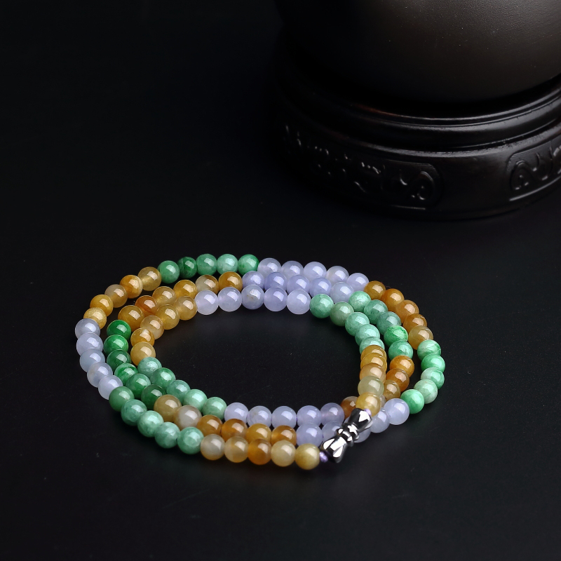 糯种福禄寿翡翠项链 - 红掌柜