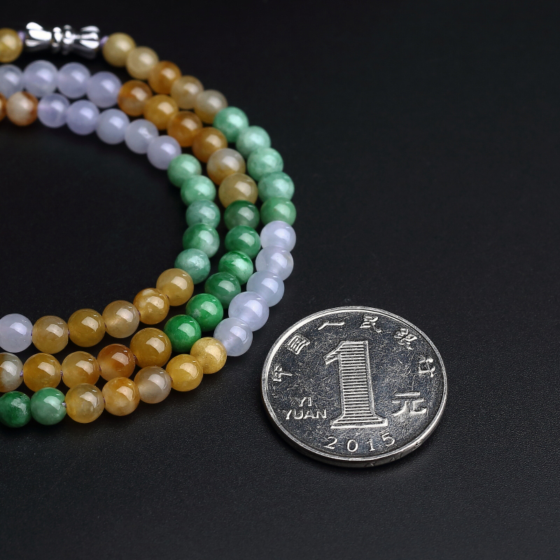 缅甸A货翡翠圆珠项链 - 红掌柜