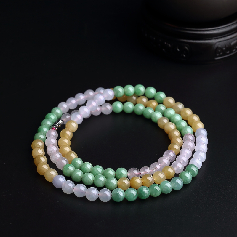 福禄寿翡翠圆珠项链 - 红掌柜