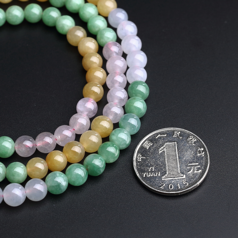 缅甸A货翡翠圆珠项链 - 红掌柜