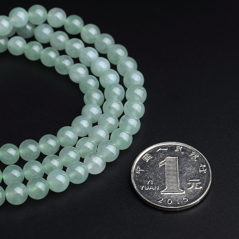 缅甸A货翡翠圆珠项链 - 红掌柜