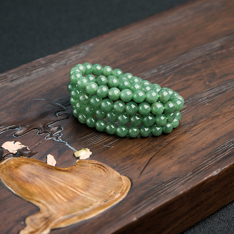 天然糯种暗绿翡翠项链-红掌柜