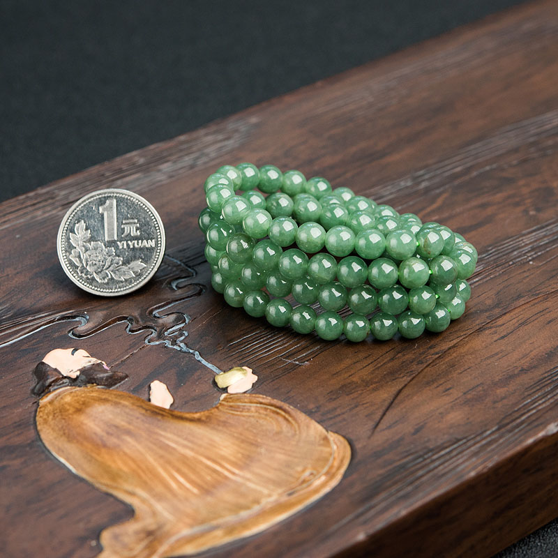 糯种暗绿翡翠项链-红掌柜