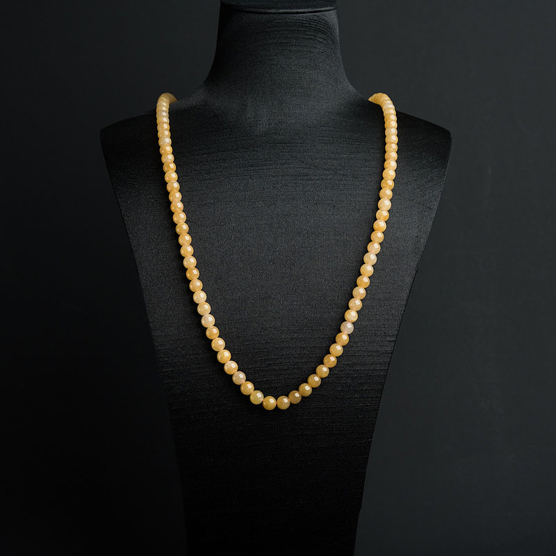 7mm缅甸天然糯冰种黄翡项链-红掌柜