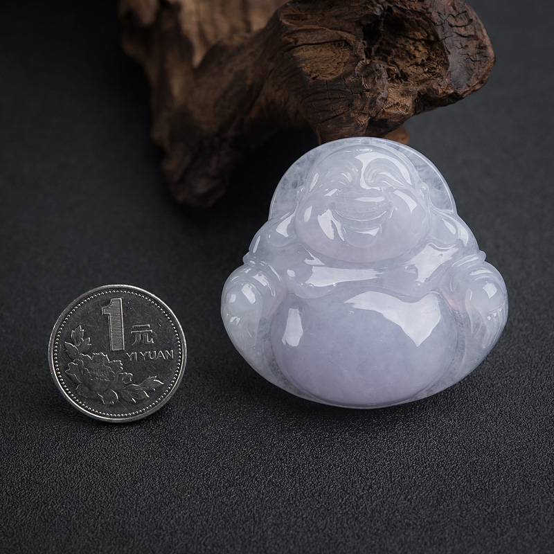 缅甸糯种浅紫色翡翠吊坠-红掌柜