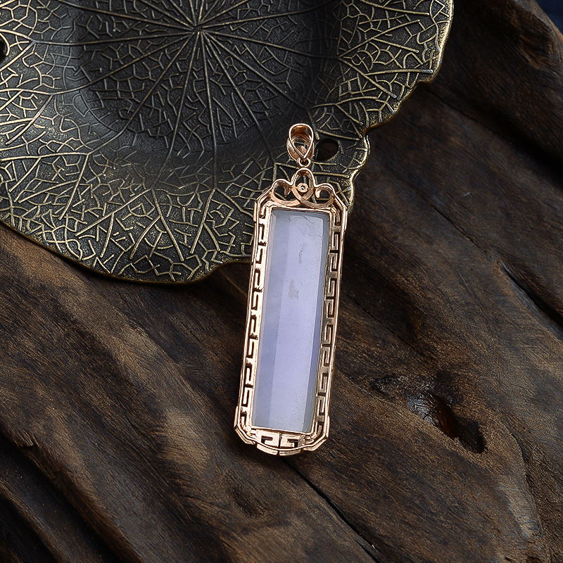 18K金春色翡翠吊坠 - 红掌柜珠宝