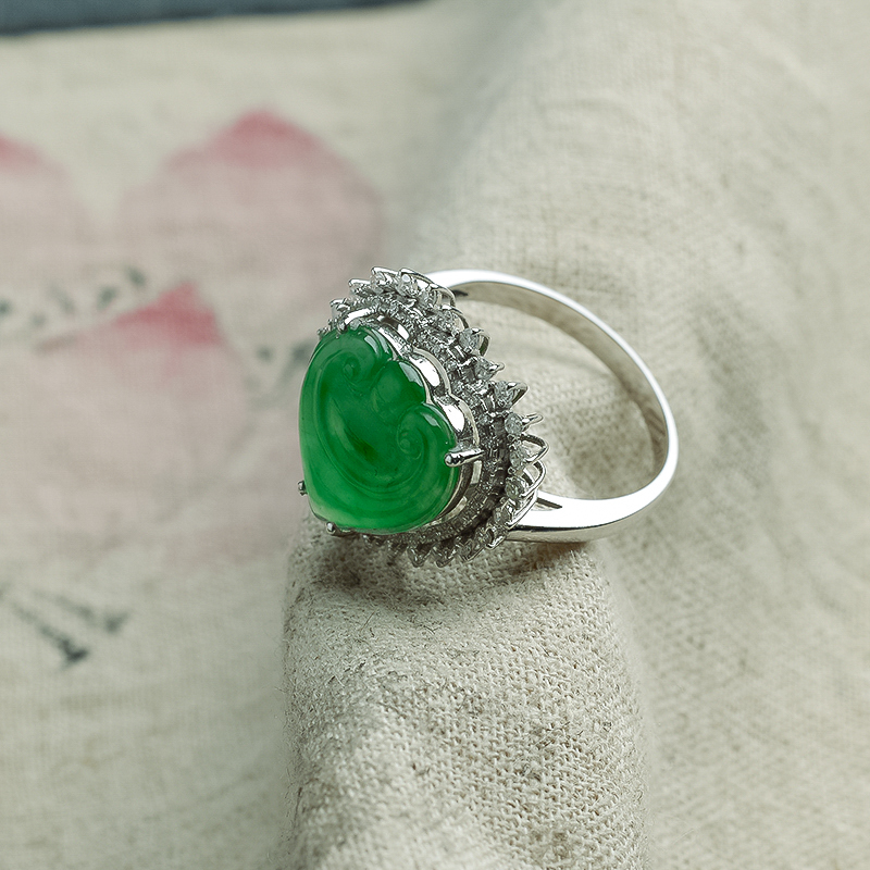 翡翠如意戒指-红掌柜珠宝