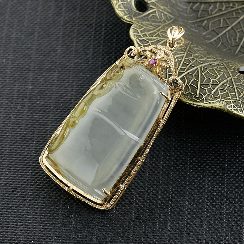 18K金糯冰吊坠-红掌柜珠宝