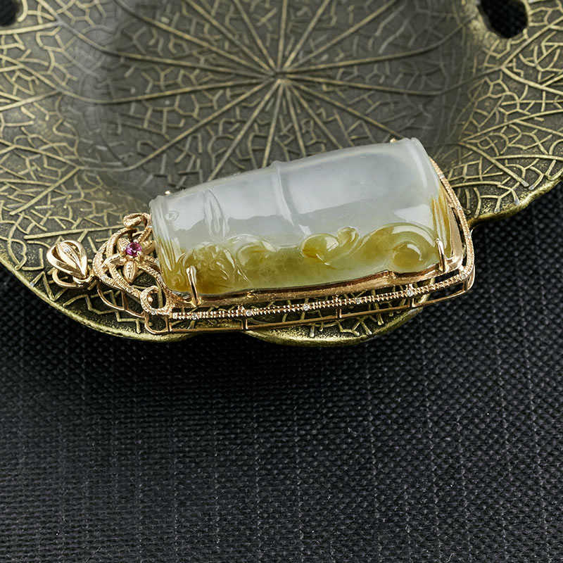 黄翡吊坠-红掌柜珠宝