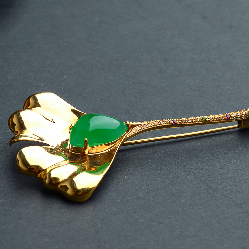 翡翠胸针 - 红掌柜珠宝