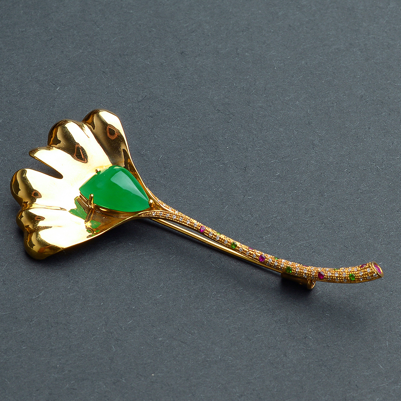 冰种翡翠胸针 - 红掌柜珠宝