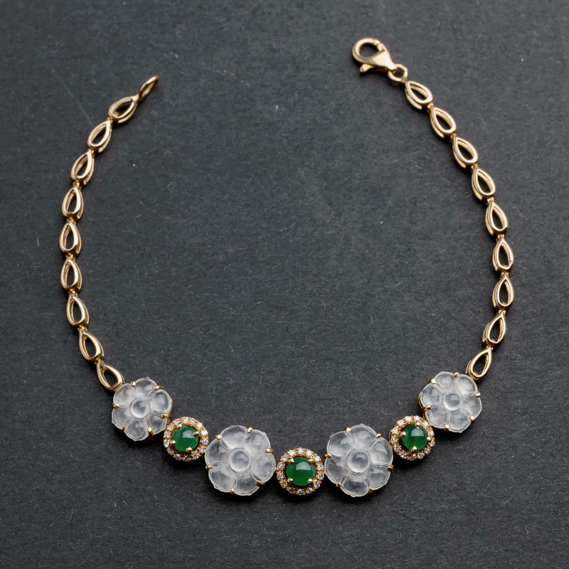 冰种翡翠手链-红掌柜珠宝