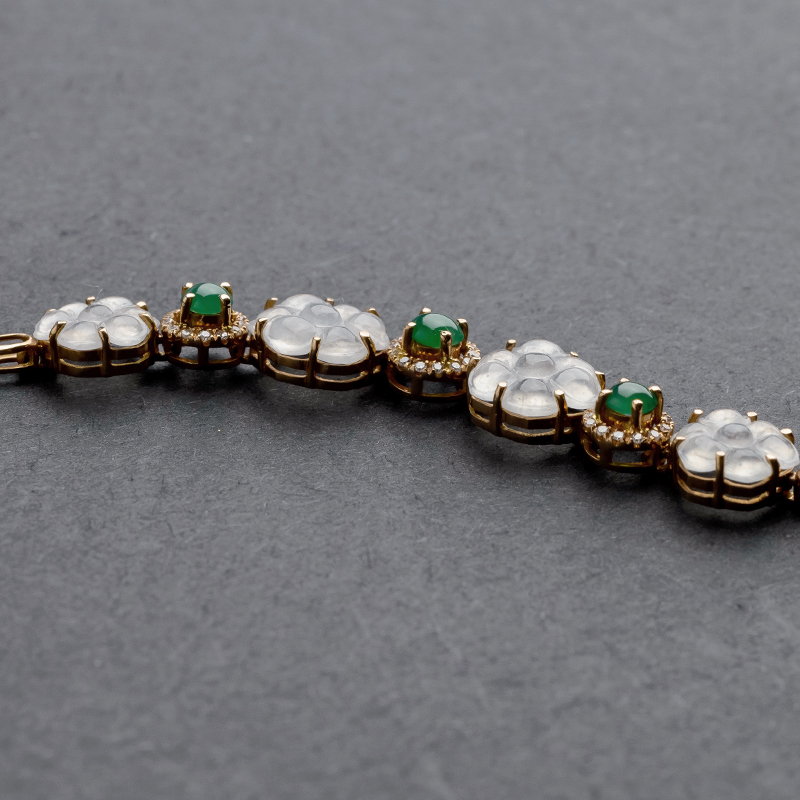 镶嵌翡翠手链-红掌柜珠宝