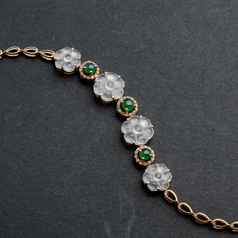 缅甸翡翠手链-红掌柜珠宝