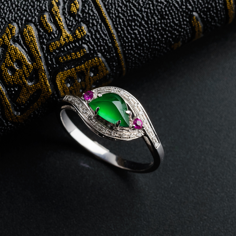 满色翡翠戒指-红掌柜珠宝