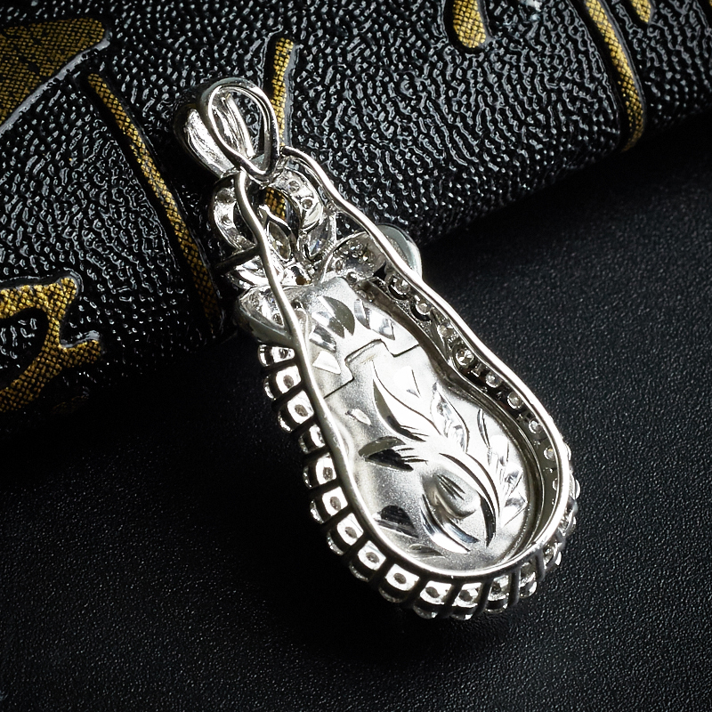 18K金镶翠色翡翠葫芦吊坠-红掌柜珠宝