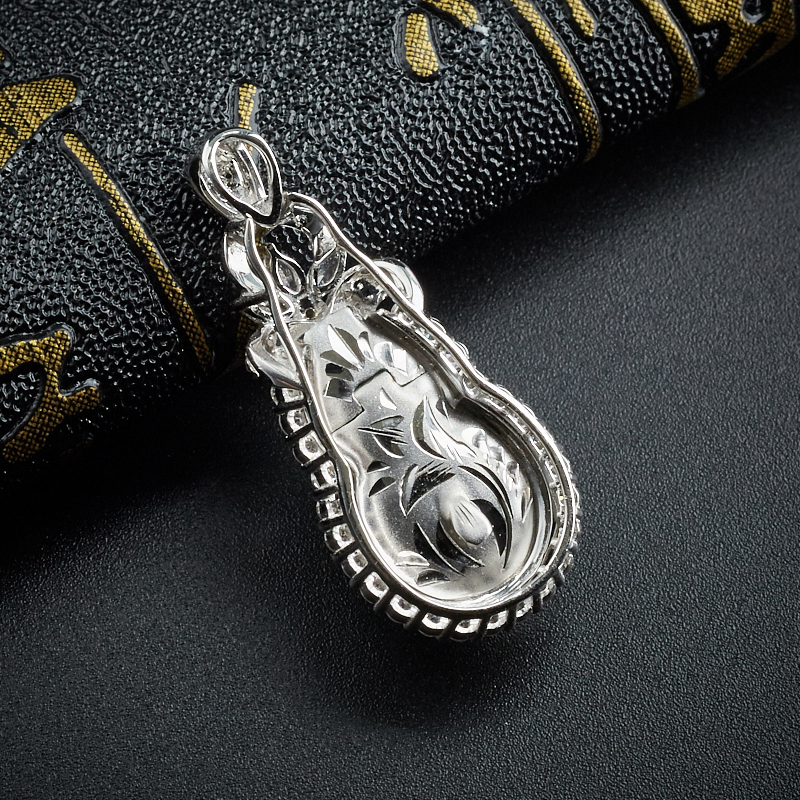 18K金镶钻翠色翡翠葫芦吊坠-红掌柜珠宝