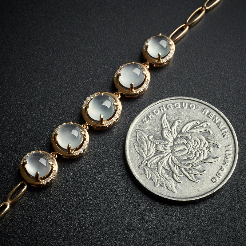 高冰种翡翠手链-红掌柜珠宝