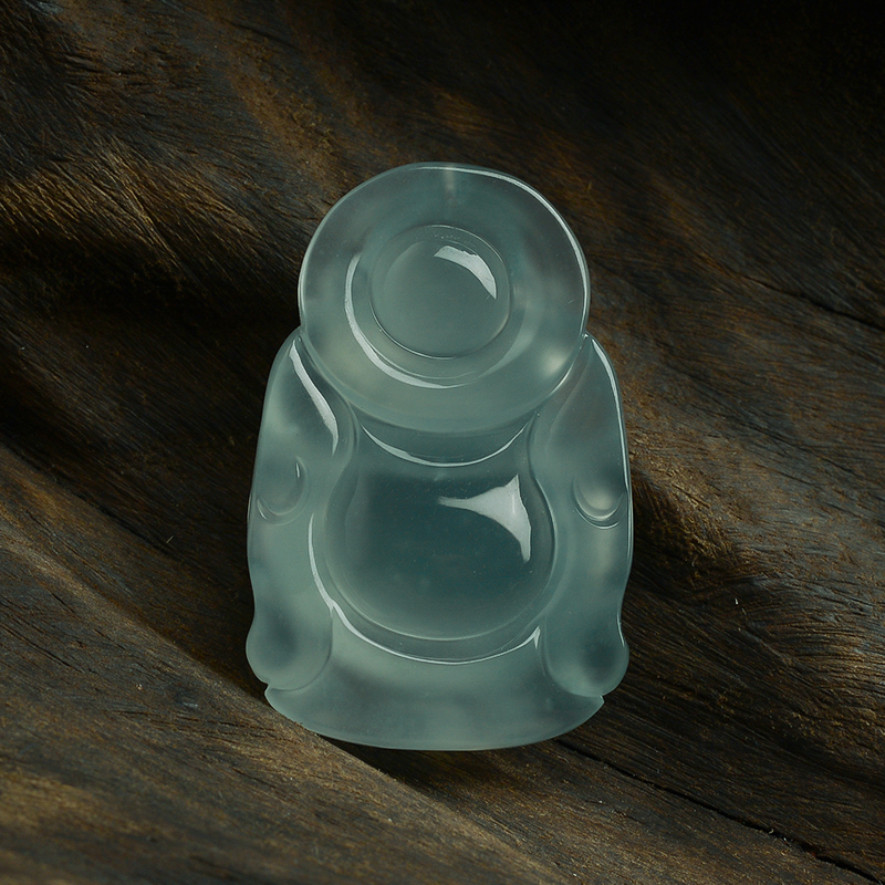 高冰种翡翠晴水站佛 - 红掌柜珠宝