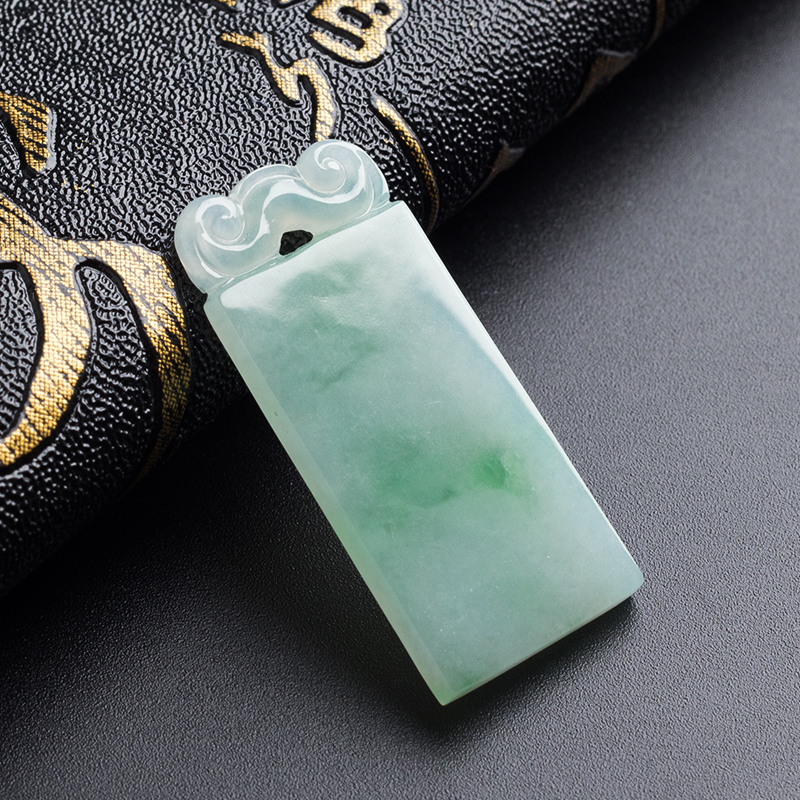 冰糯种飘花无事牌 红掌柜珠宝