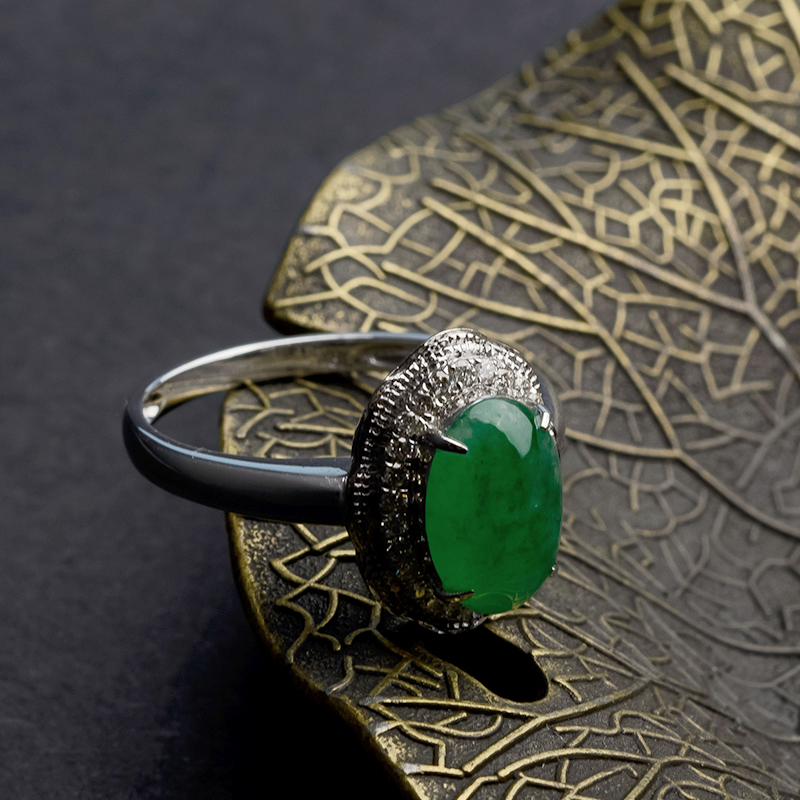 18K金翡翠戒指-红掌柜珠宝