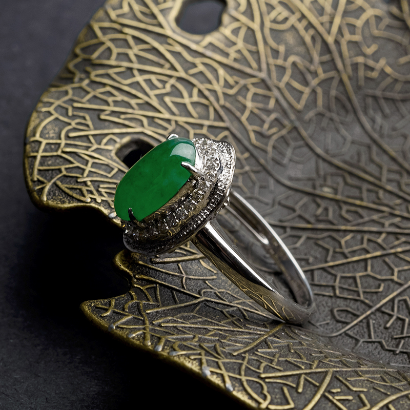 冰糯种翡翠戒指-红掌柜珠宝