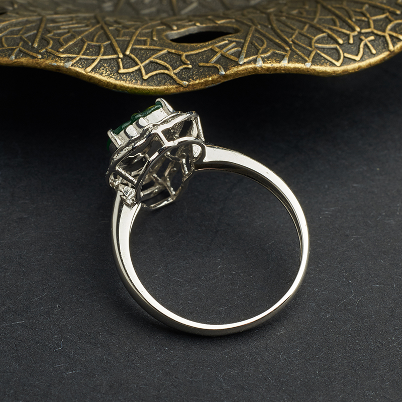 冰种翡翠树叶戒指-红掌柜珠宝