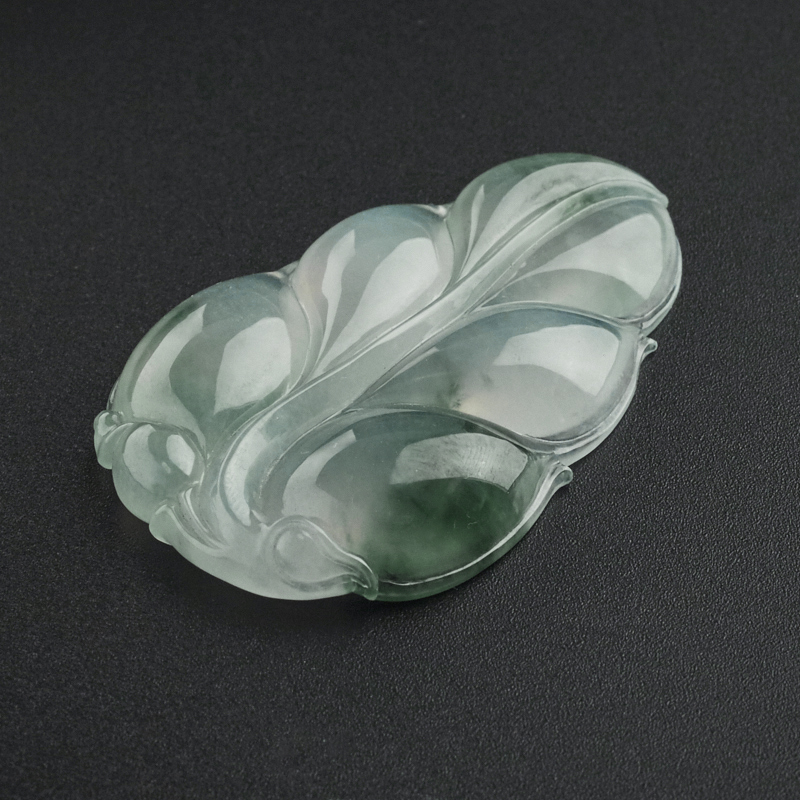 冰糯种翡翠叶子吊坠 - 红掌柜珠宝