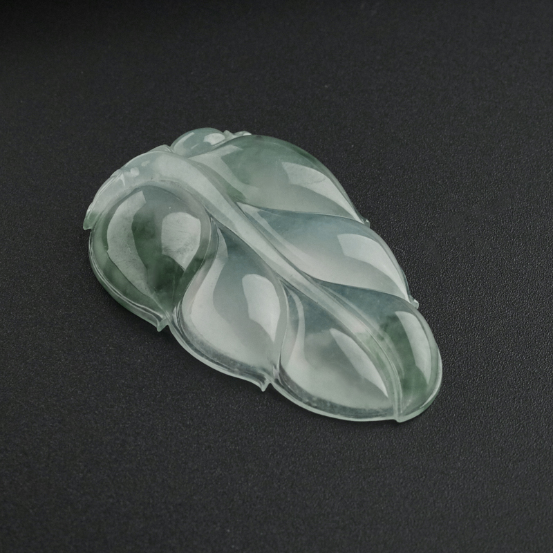 冰糯种翡翠飘花叶子 - 红掌柜珠宝