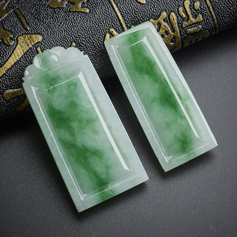 飘翠方牌吊坠 - 红掌柜珠宝