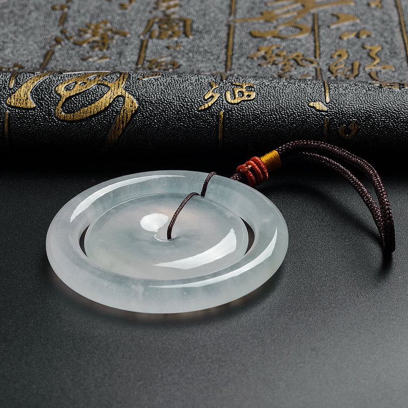 冰种飘花翡翠平安扣-红掌柜珠宝