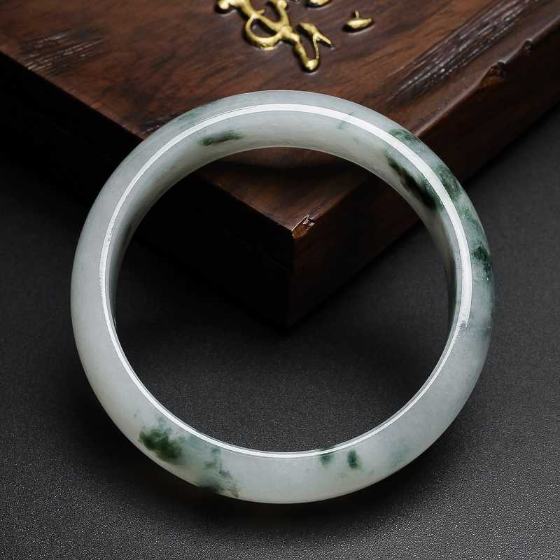 飘花翡翠手镯-红掌柜珠宝