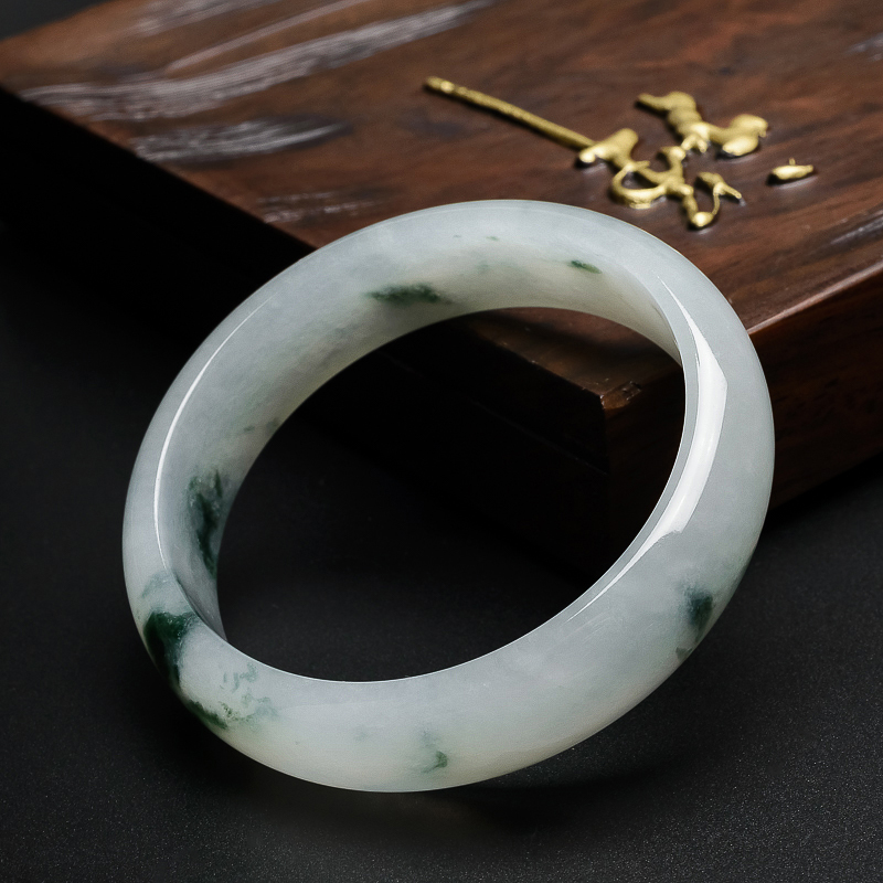 冰糯种飘花手镯-红掌柜珠宝