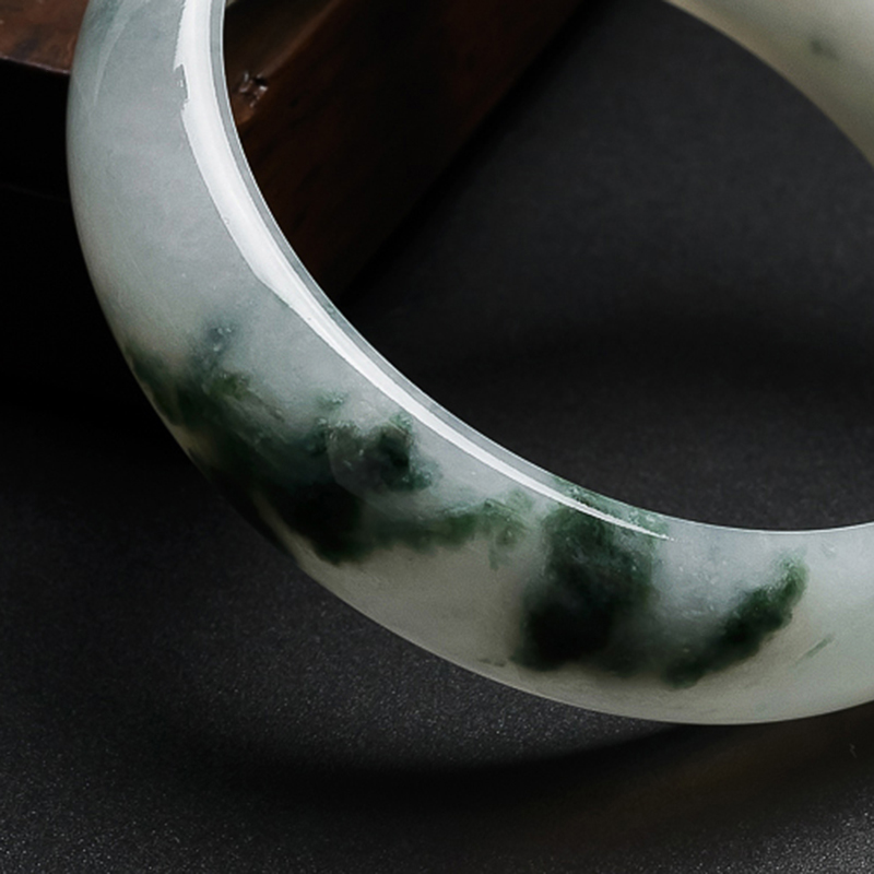 飘花翡翠手镯-红掌柜珠宝