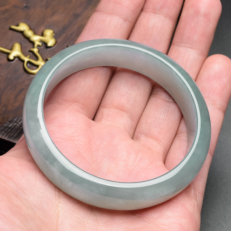 翡翠蓝底手镯-红掌柜珠宝