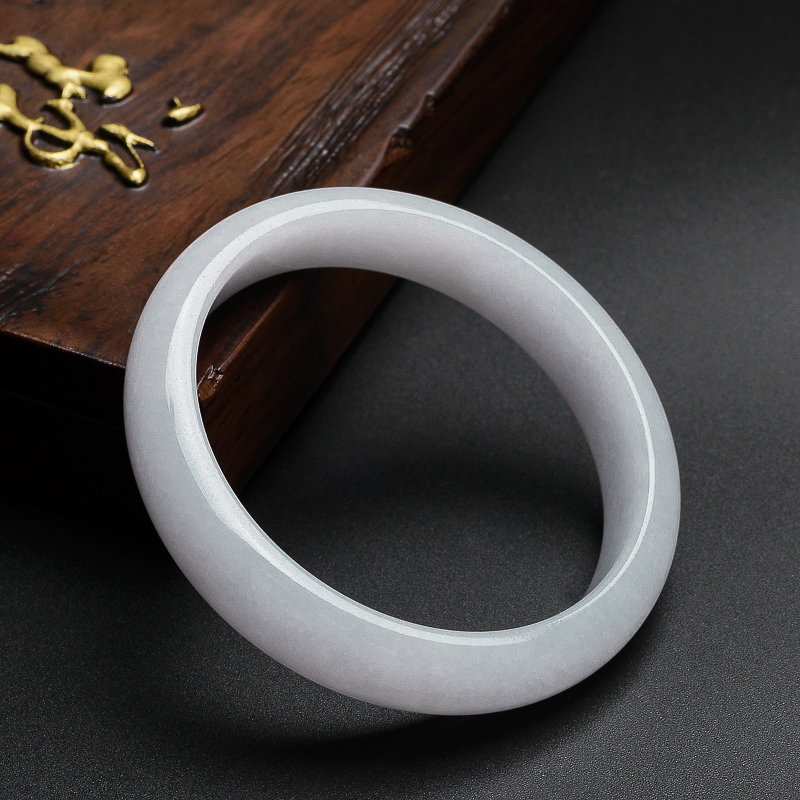 糯种白底翡翠手镯 - 红掌柜珠宝